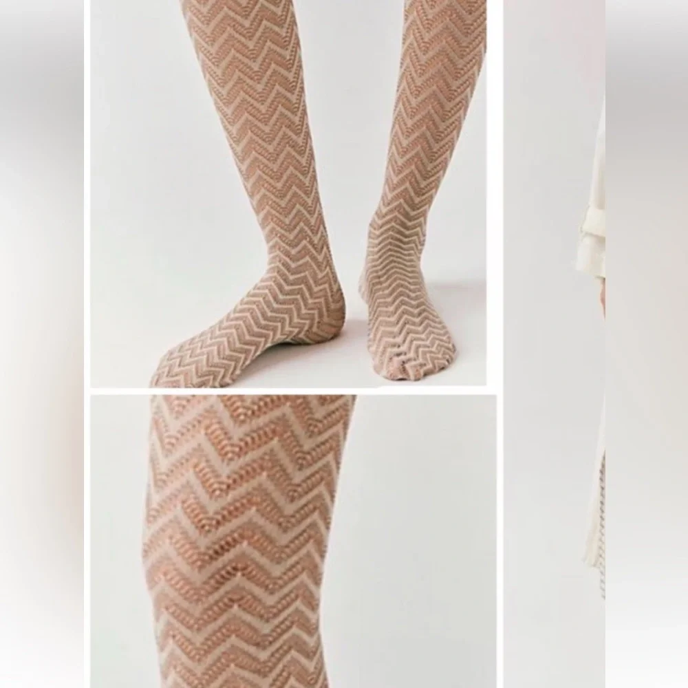 Free People Pointelle Chevron Tights NWT
